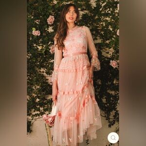 Once Upon A Spring Pink Embroidered Dresses